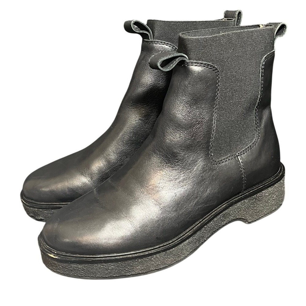 Madewell‎ The Camryn Chelsea Boot in Leather True Black Womens Shoes Size 9
